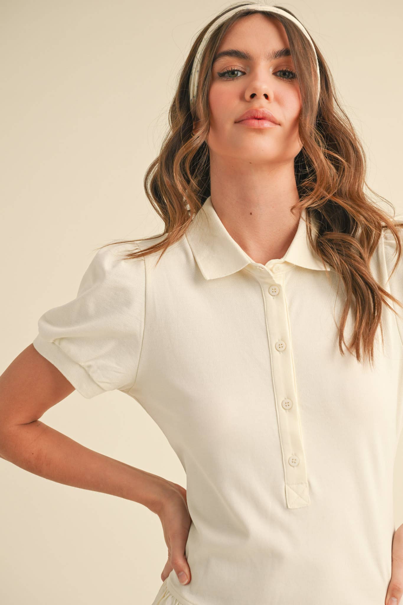 BUTTER YELLOW POLO DROP WAIST MINI DRESS