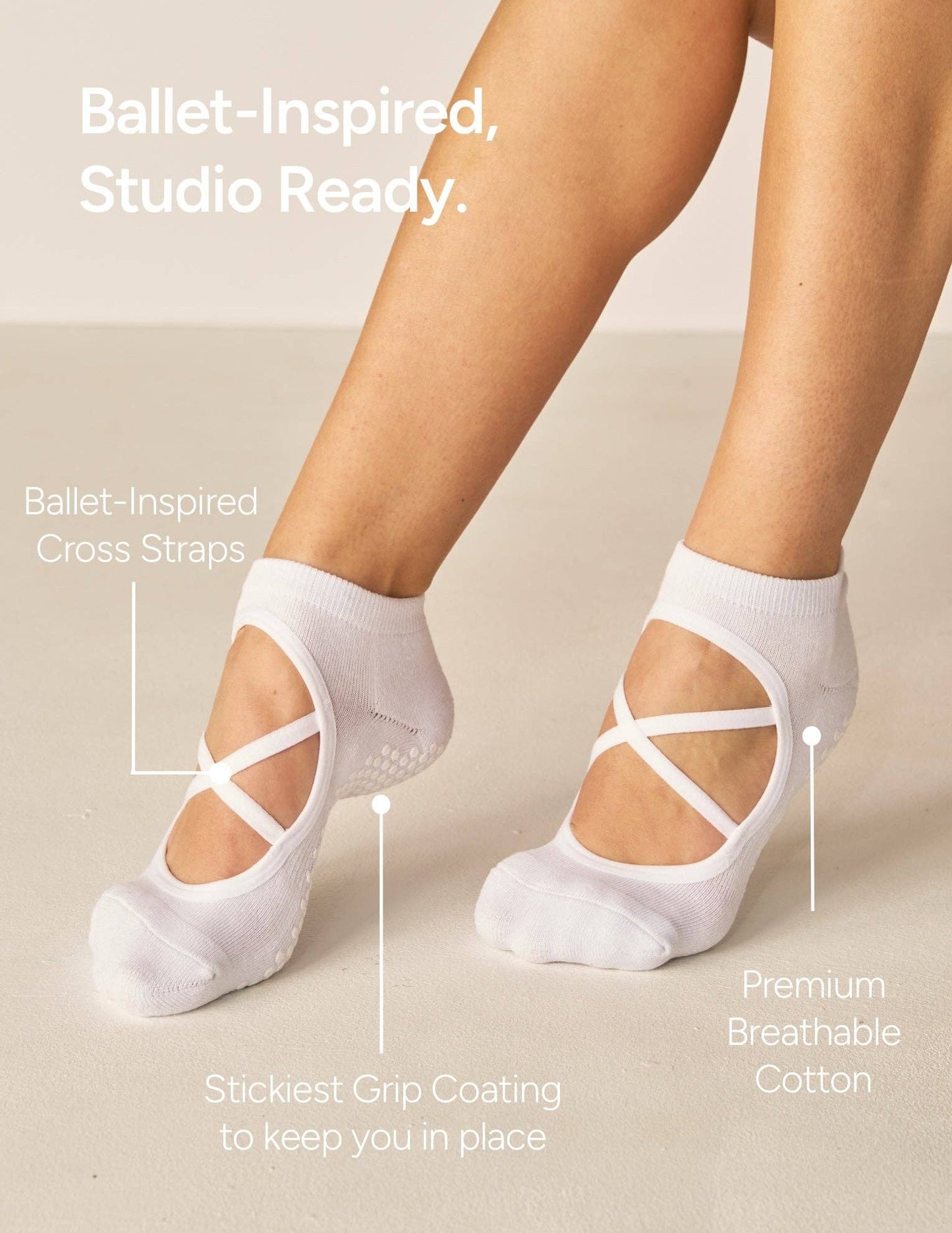 The Valerie Grip Sock: White