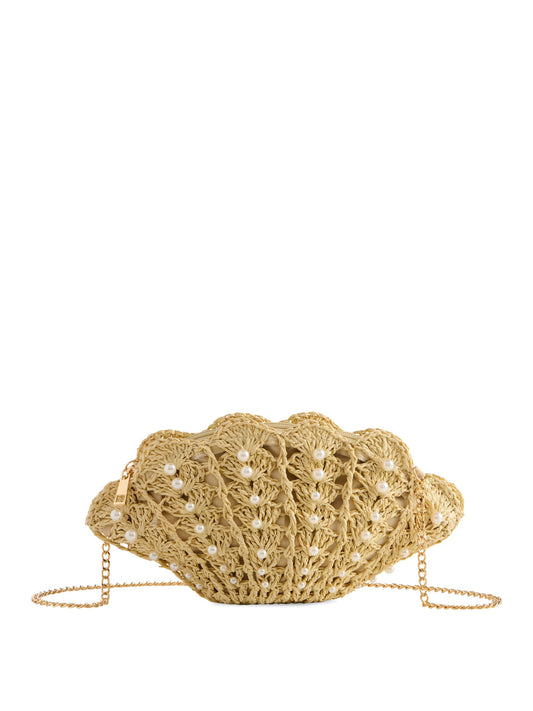 SHELL CROSS-BODY,NATURAL