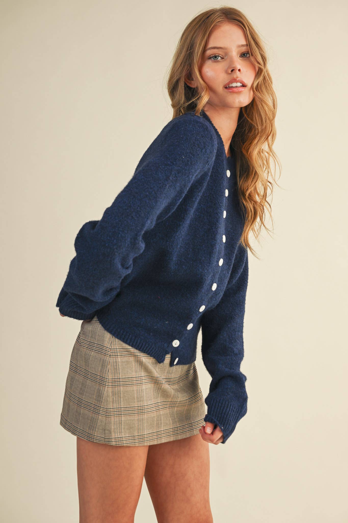 MARLED KNIT SWEATER CARDIGAN - MIDNIGHT BLUE