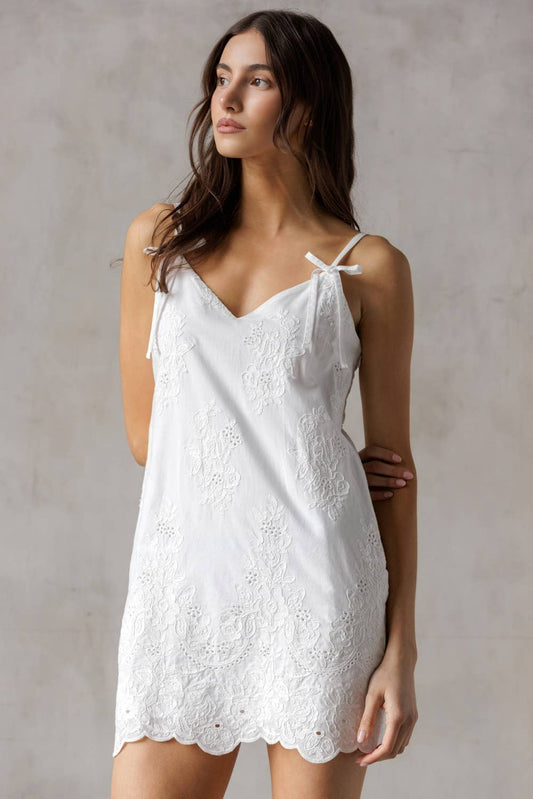Scalloped White Elegance Dress