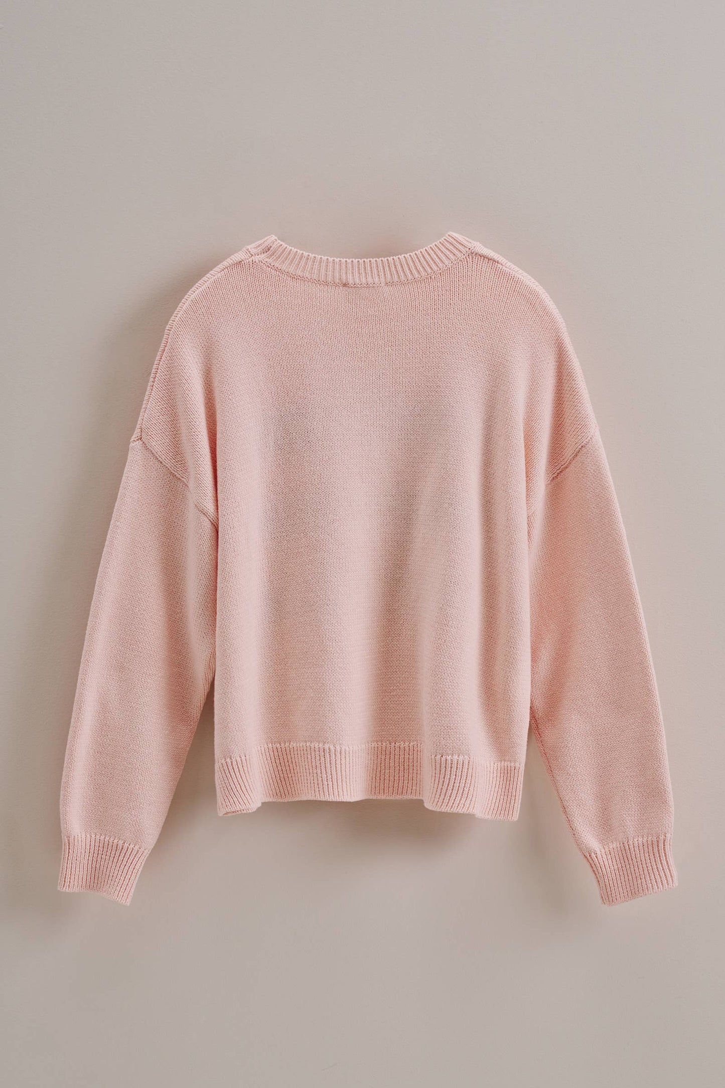 Graphic Oversized Drop-Shoulder Knit Sweater: Blue / SM-ML:3-3