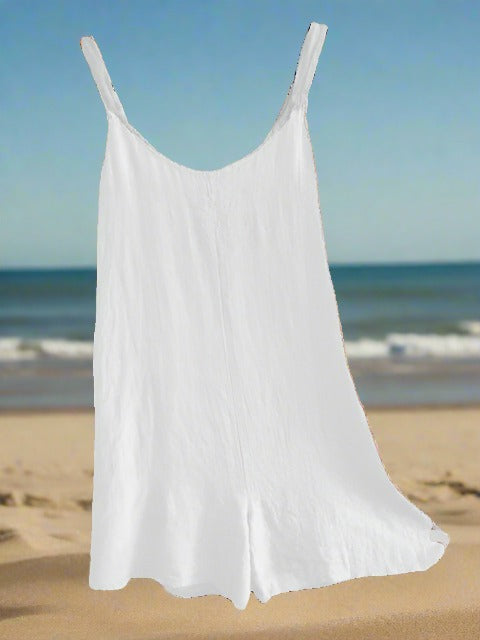 Linen Romper (WHITE)